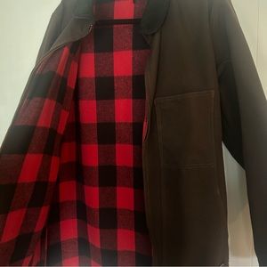 Johnson Woolen Mills Brown Fully Flannel-Lined Canvas Barn Coat Men’s Size Small